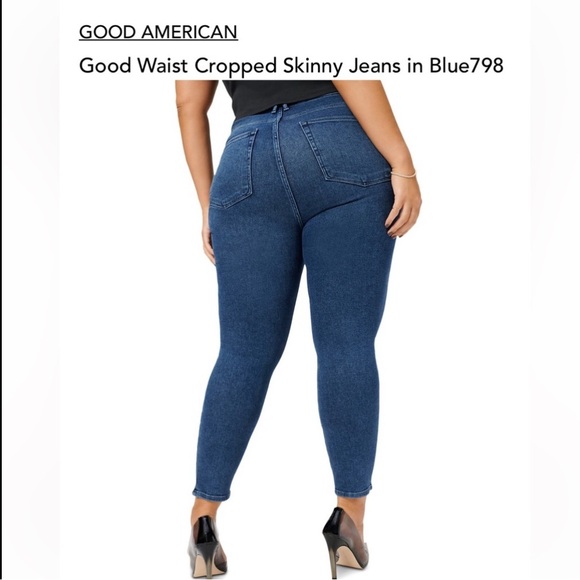 NWT Good American Good Waist Crop Skinny Jeans Size 14 | High Rise Shaping Fit - Picture 8 of 8